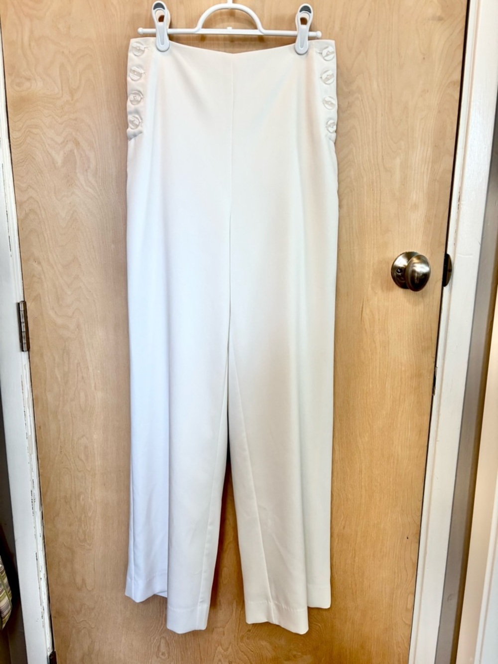 House of Harlow Cream Pants Size 2 Wide-Leg High-Rise Preppy Elevated Basic Chic